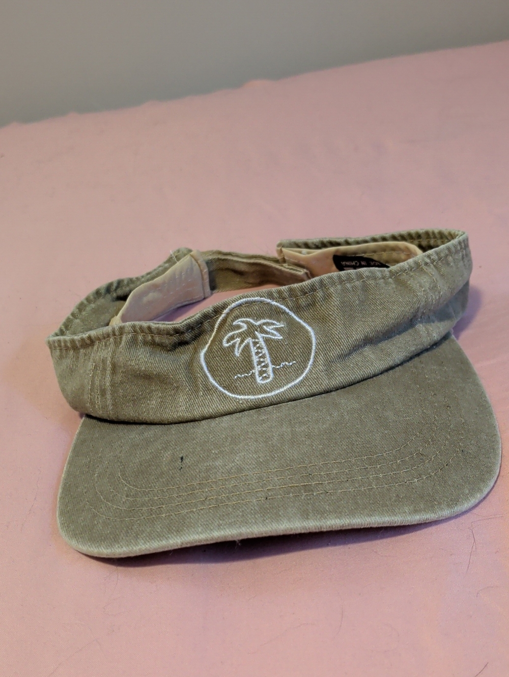 Palm Tree Embroidered Khaki Visor
